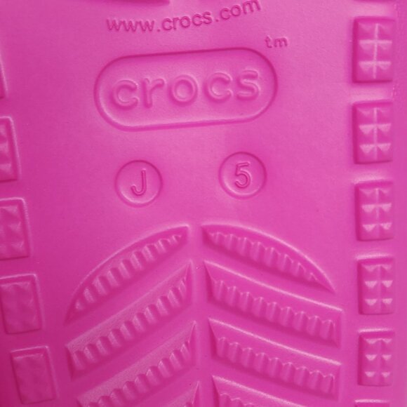 Crocs Classic Spring Jibbitz Clogs Kids Size J5 Pink Palm Trees 1.5" Platform - Picture 6 of 8